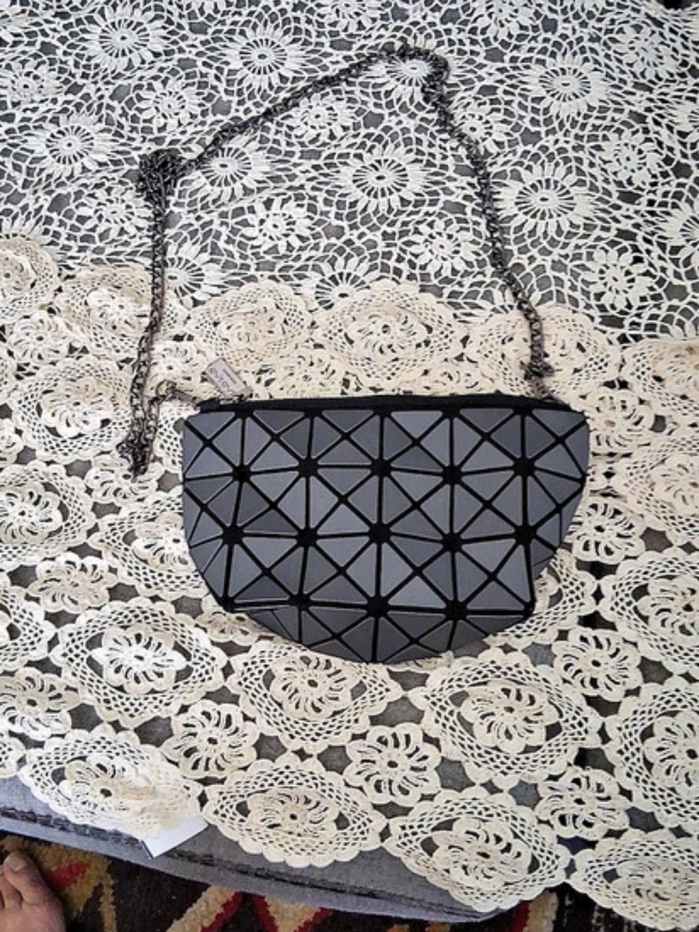 Bao Issey Miyake Prism Chain Pouch Crossbody Bag Black